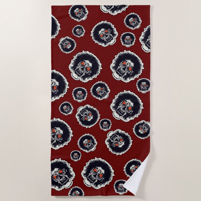 ZOMBIE Red Eyes  Beach Towel (Front)