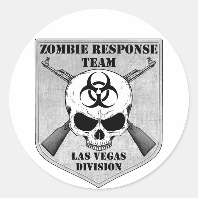 Zombie Response Team: Las Vegas Division Classic Round Sticker (Front)