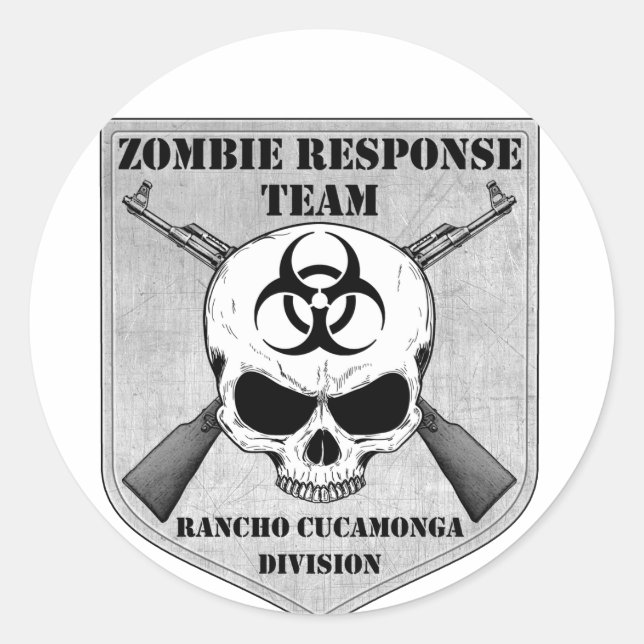 Zombie Response Team: Rancho Cucamonga Division Classic Round Sticker (Front)