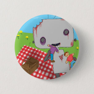 Zombie Robot: Eating Cookies 2 Inch Round Button