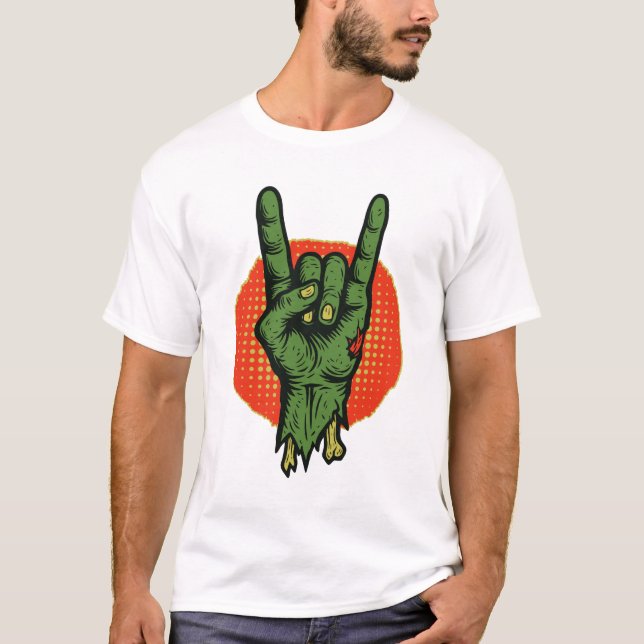 Zombie Rock on Hand! T-Shirt (Front)