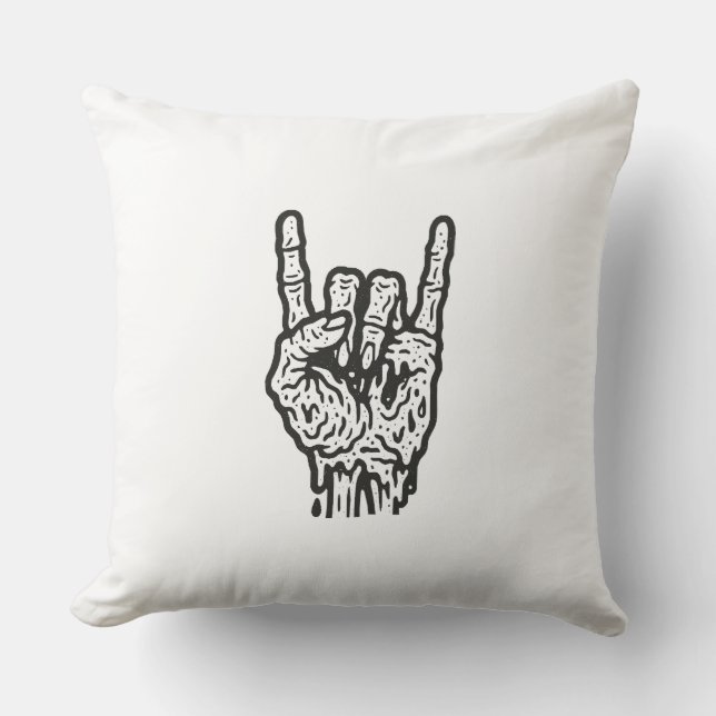 Zombie Rock Throw Pillow (Front)