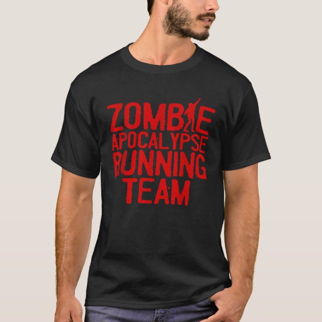 Zombie Running Design For Men Women Funny Marathon T-Shirt (Front)