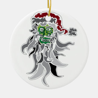 Zombie Santa Claus Ceramic Ornament