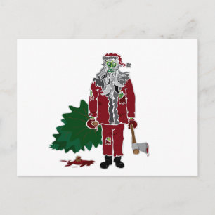 Zombie Santa Claus Holiday Postcard
