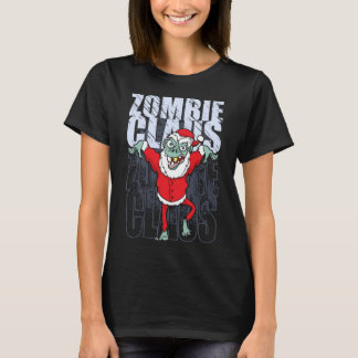 Zombie Santa Claus Seasons Eatings Funny Christmas T-Shirt