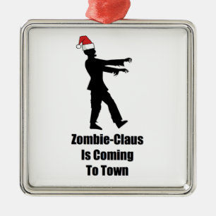 Zombie Santa Metal Ornament