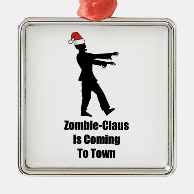 Zombie Santa Metal Ornament (Front)