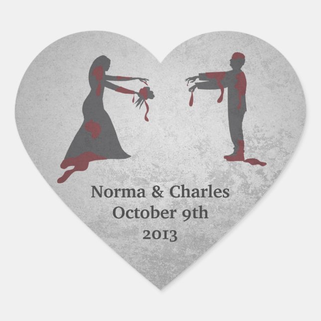 Zombie Save the Date Wedding Stickers (Front)