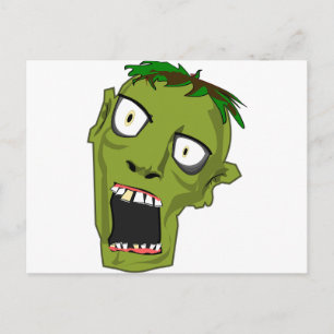 Zombie Scary Dead Halloween Face Cartoon Postcard