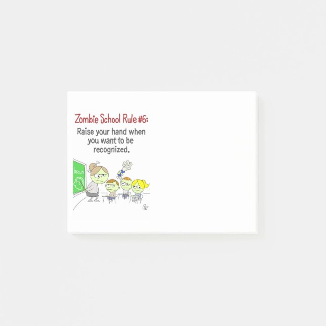 Zombie School Post-It Notepad (Front)