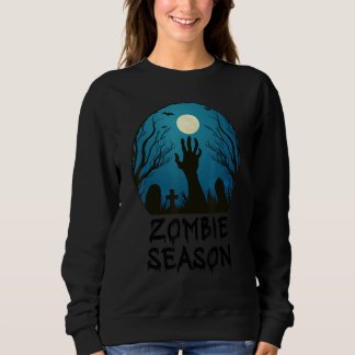 Zombie Season Moonlit Graveyard  Scary Kids Boys A Sweatshirt