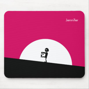Zombie Silhouette with Full Moon Personalized Mouse Pad