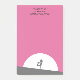 Zombie Silhouette with Full Moon Personalized Post-it Notes