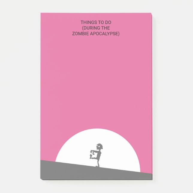 Zombie Silhouette with Full Moon Personalized Post-it Notes (Front)