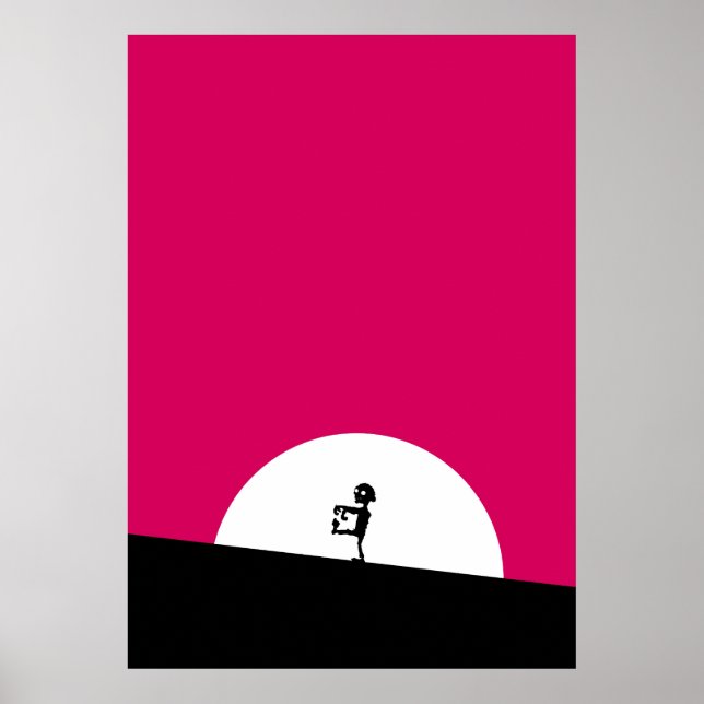 Zombie Silhouette with Full Moon Poster (Front)