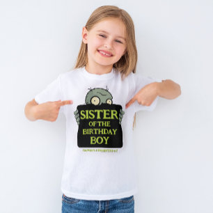 Zombie Sister of the Birthday Boy Funny Monsters T-Shirt