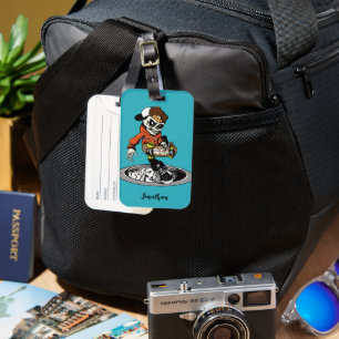 Zombie Skater custom name & colour Luggage Tag