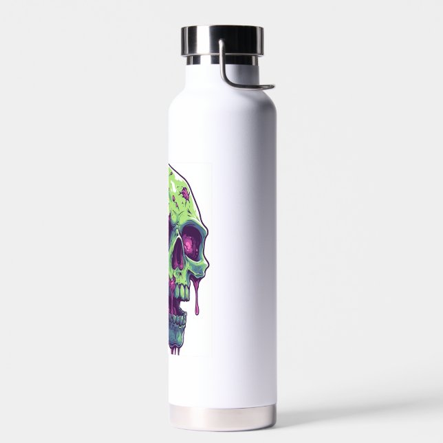 Zombie Skull Apocalypse Water Bottle (Left)
