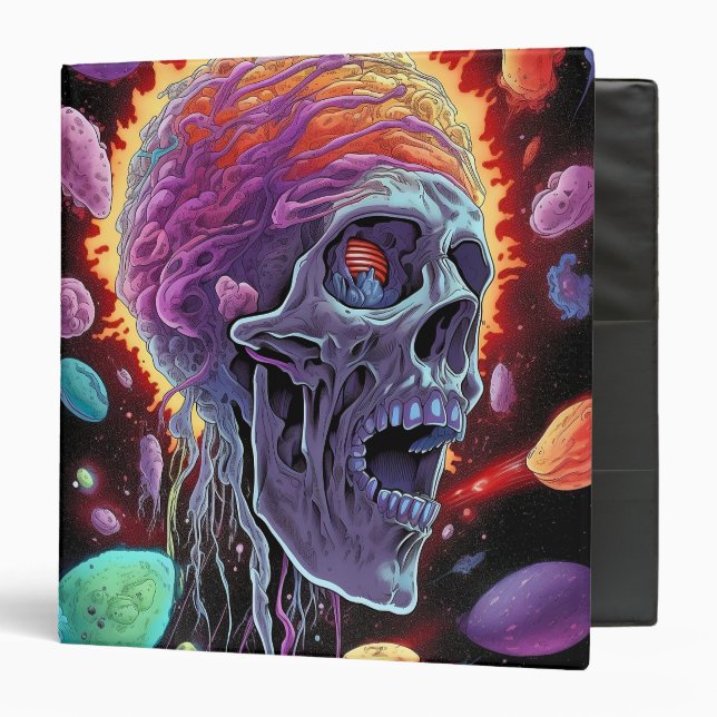 Zombie Skull Creature Sci-fi Horror Art Binder (Front/Inside)
