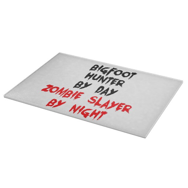 Zombie Slayer Bigfoot Hunter Cutting Board (Corner)