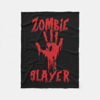 Zombie Slayer Bloody Hand Hunting Zombies Hallowee Fleece Blanket