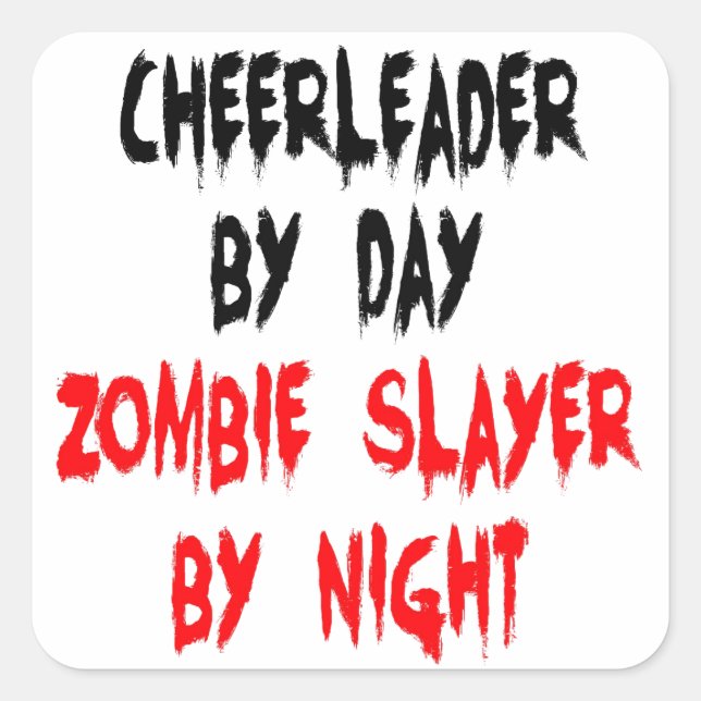 Zombie Slayer Cheerleader Square Sticker (Front)