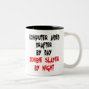 Zombie Slayer Computer Aided Drafter Two-Tone Coffee Mug