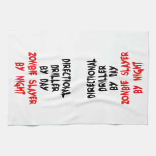 Zombie Slayer Directional Driller Kitchen Towel