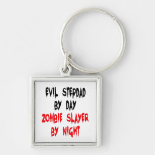 Zombie Slayer Evil Stepdad Keychain