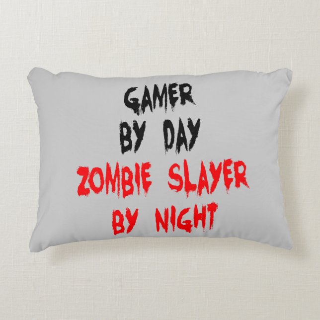 Zombie Slayer Gamer Decorative Pillow (Front)