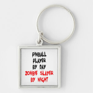 Zombie Slayer Pinball Player Keychain