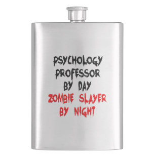 Zombie Slayer Psychology Professor Hip Flask