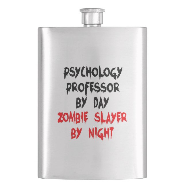 Zombie Slayer Psychology Professor Hip Flask (Front)