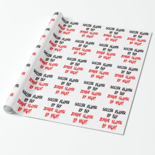 Zombie Slayer Soccer Player Wrapping Paper