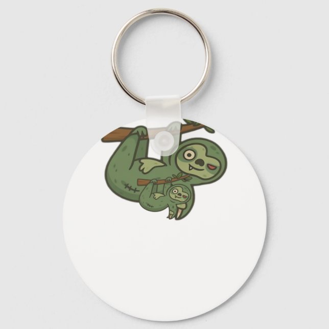 Zombie Sloth Classic T-Shirt Keychain (Front)