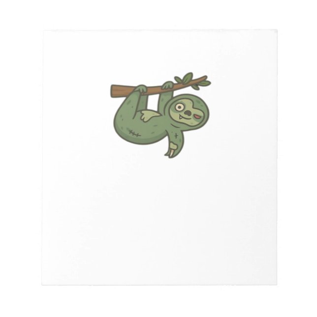 Zombie Sloth Classic T-Shirt Notepad (Front)