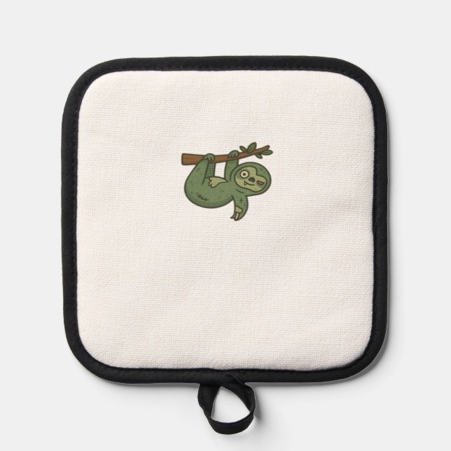 Zombie Sloth Classic T-Shirt Pot Holder (Front)