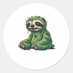 Zombie Sloth Halloween Zombie Sloth Zombie Lover C Classic Round Sticker