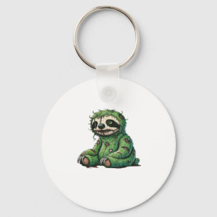 Zombie Sloth Halloween Zombie Sloth Zombie Lover C Keychain