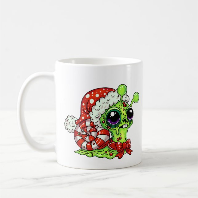 Zombie Snail, late for Christmas Coffee Mug (Left)