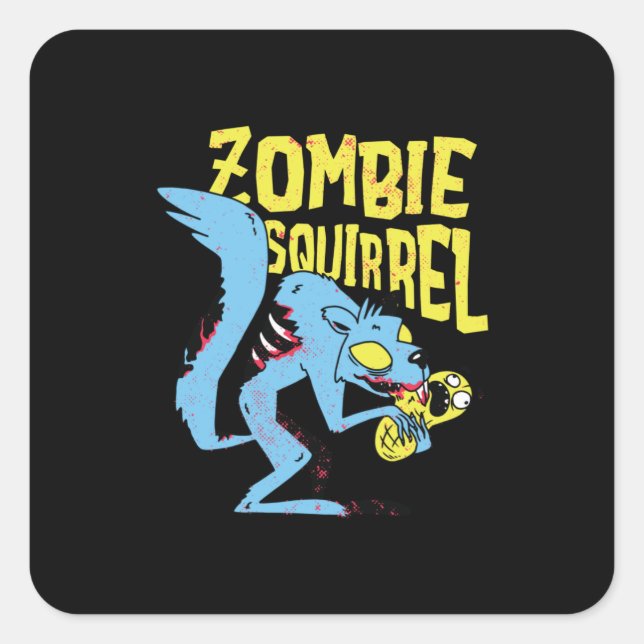 Zombie Squirrel Square Sticker (Front)