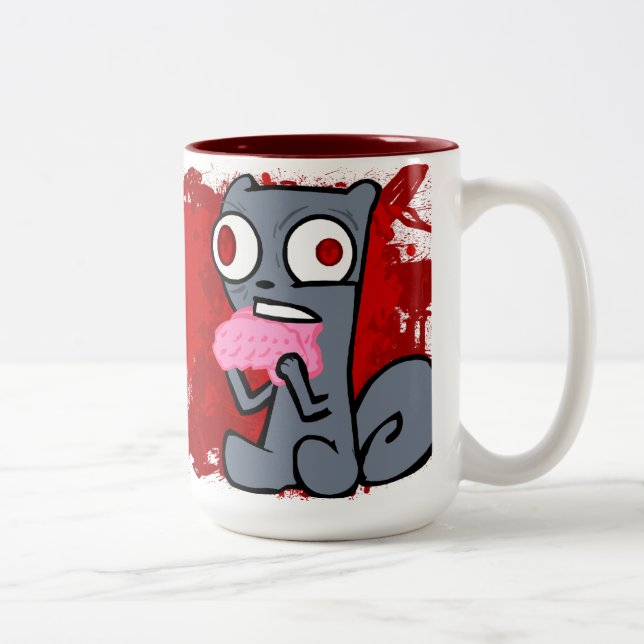 Zombie Squirrels Mug! Two-Tone Coffee Mug (Right)