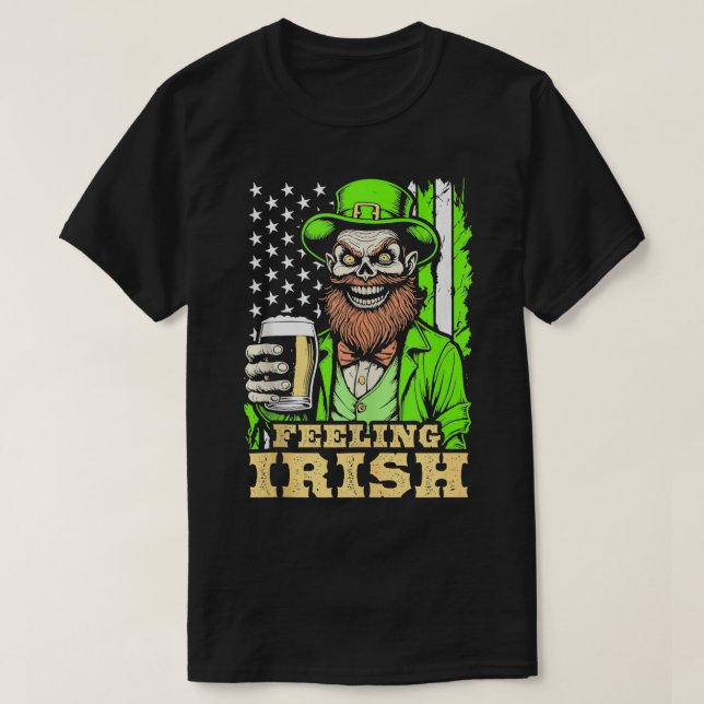 Zombie St Patricks Day Feeling Irish Funny Beer US T-Shirt (Design Front)