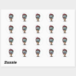 Zombie Stickers, Funny Ice Cream Stickers