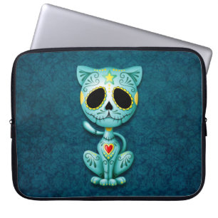 Zombie Sugar Kitten, blue Laptop Sleeve