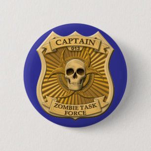 Zombie Task Force - Captain Badge 2 Inch Round Button