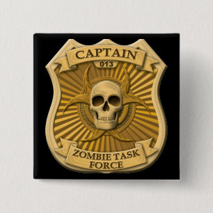 Zombie Task Force - Captain Badge 2 Inch Square Button