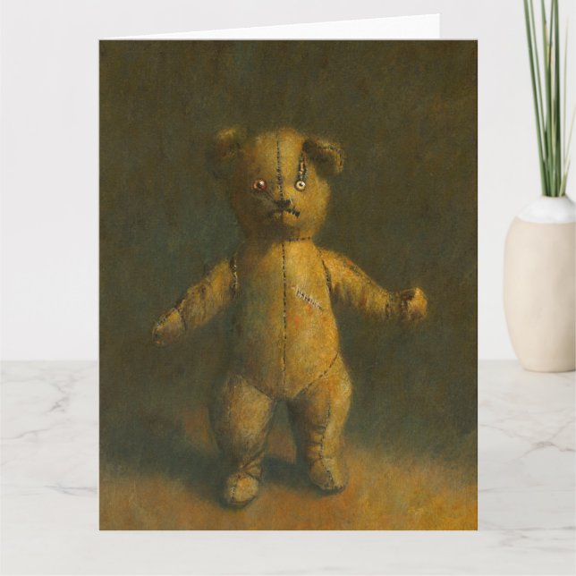 Zombie Teddy Bear Large Greetings Card (Front)