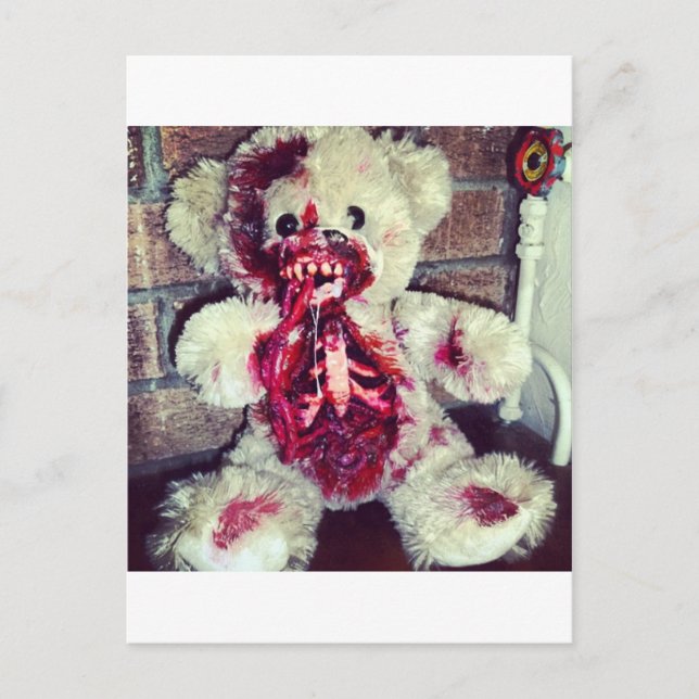 zombie teddy bear postcard (Front)